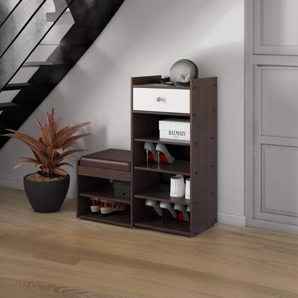 ULTRA SHOE RACK ENGINEERED WOOD IN CHOCO WALNUT FINISH