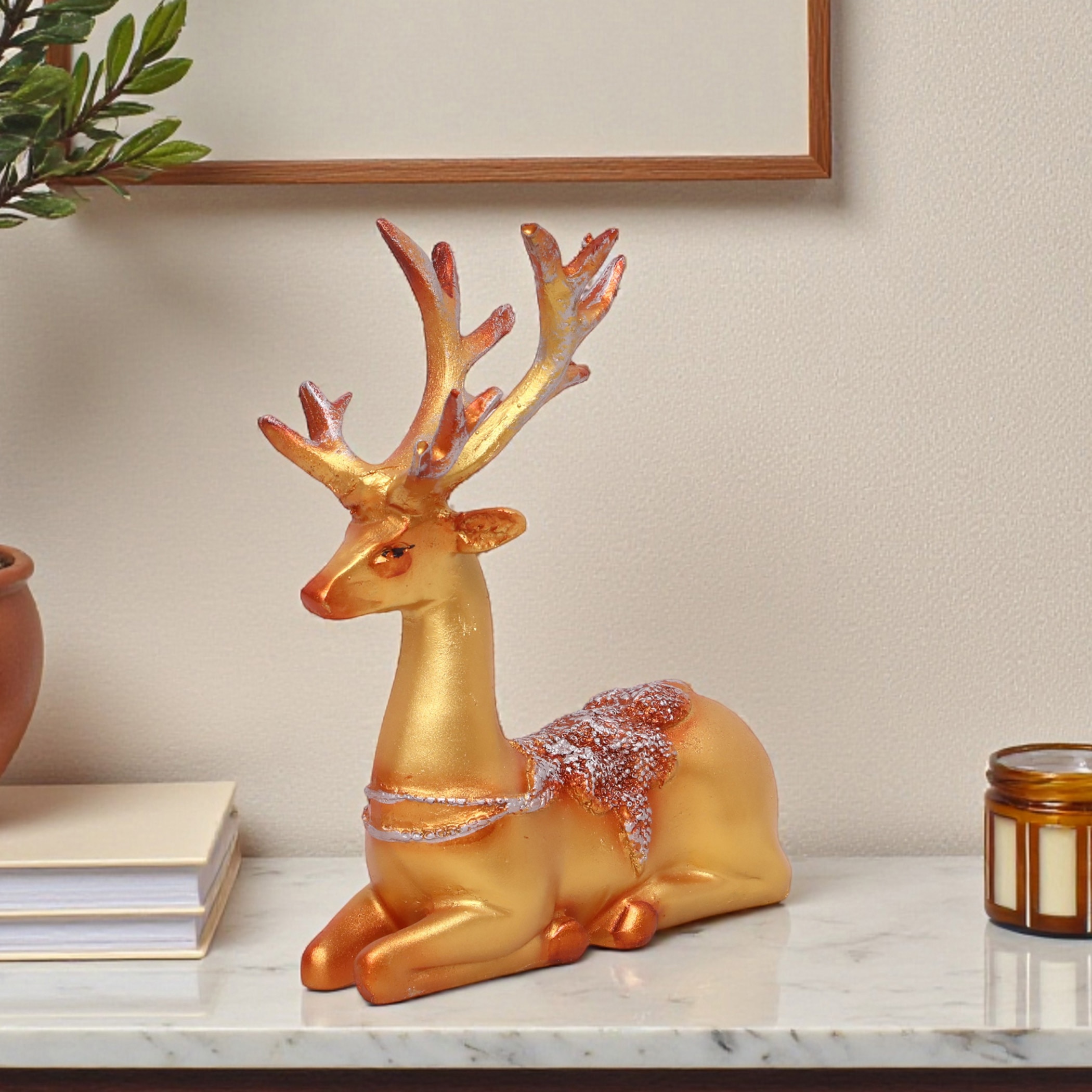 VEDAS Polyresin  Figurine in Gold Colour - Vedas