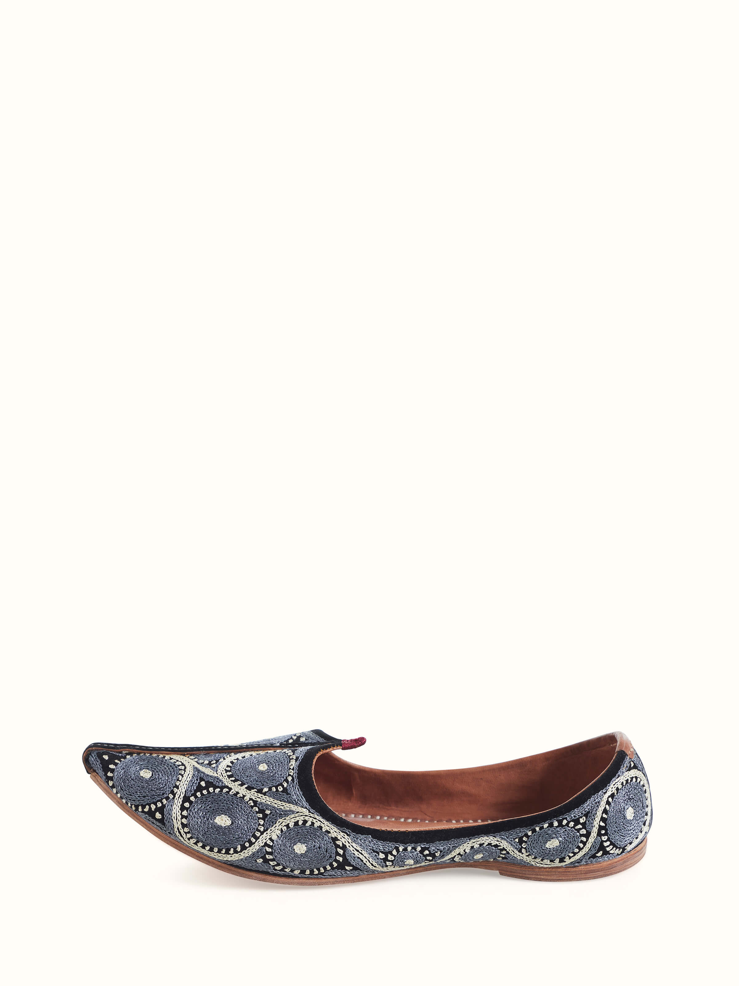 Navy Blue Leather Embroidered Jodhpuri Pagrakha