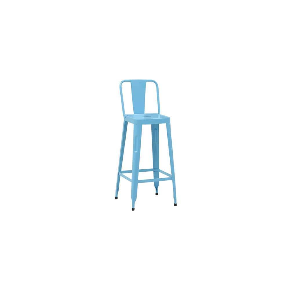 Adley Metal Bar Chair in Glossy Finish-blue