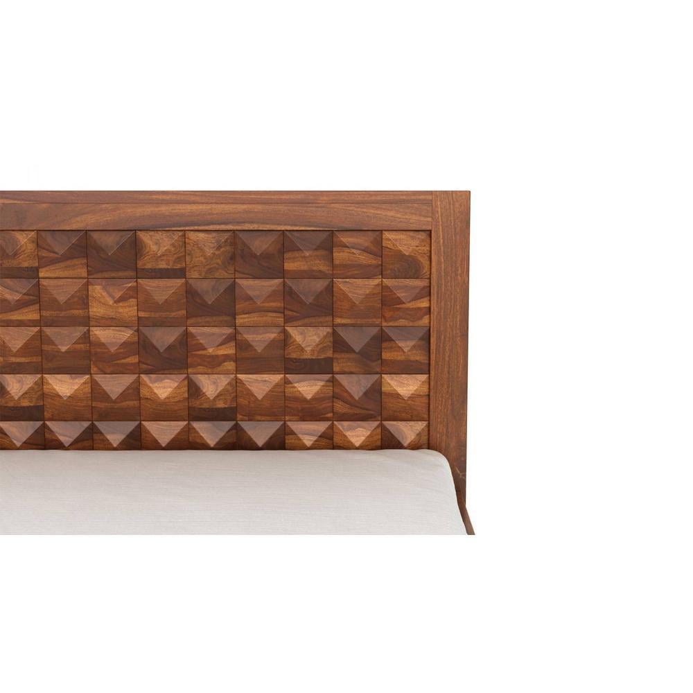 Reden Solid Wood King Size Non Storage Bed In Teak Finish
