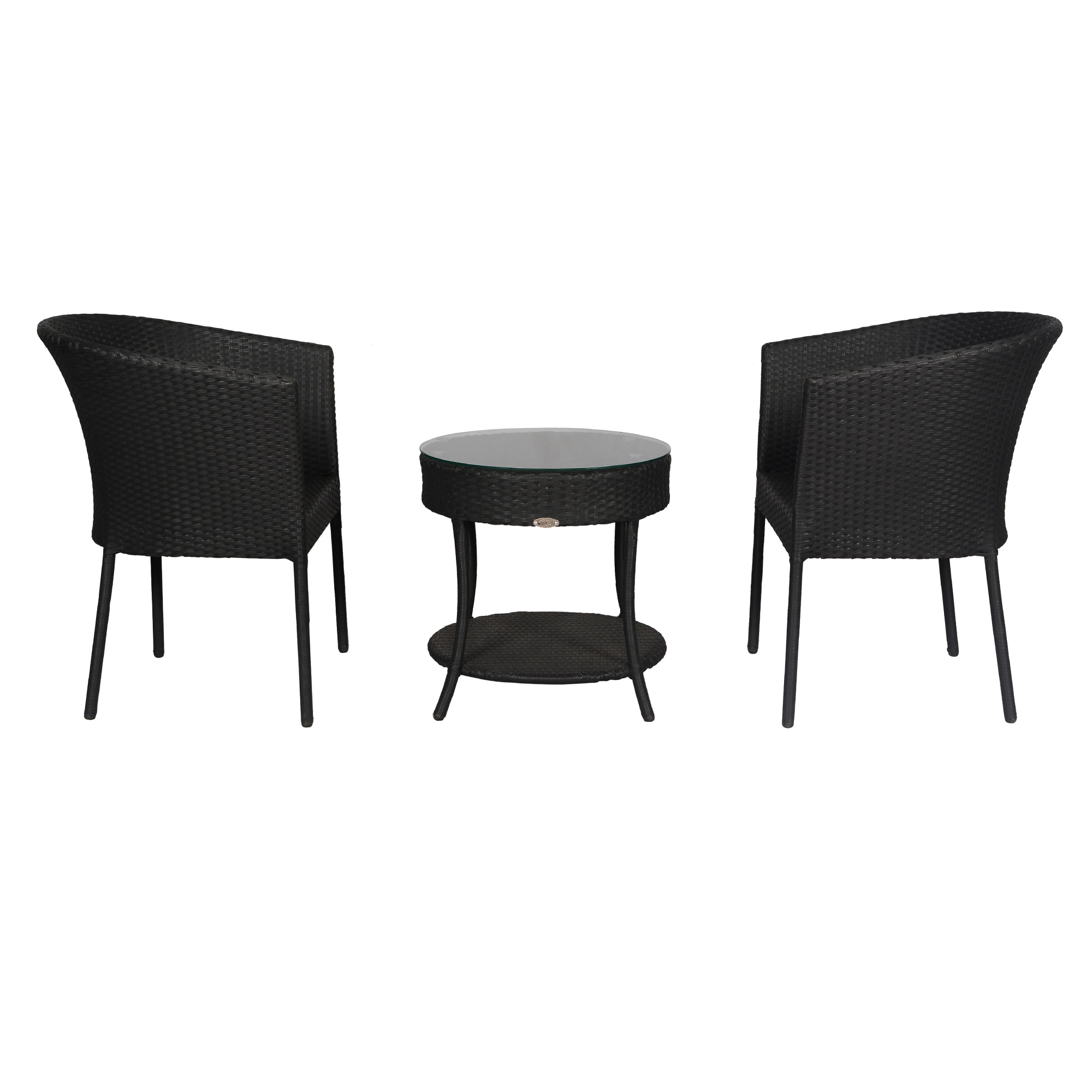 Lismore  Wicker Table And Chair Set In Black Finish
