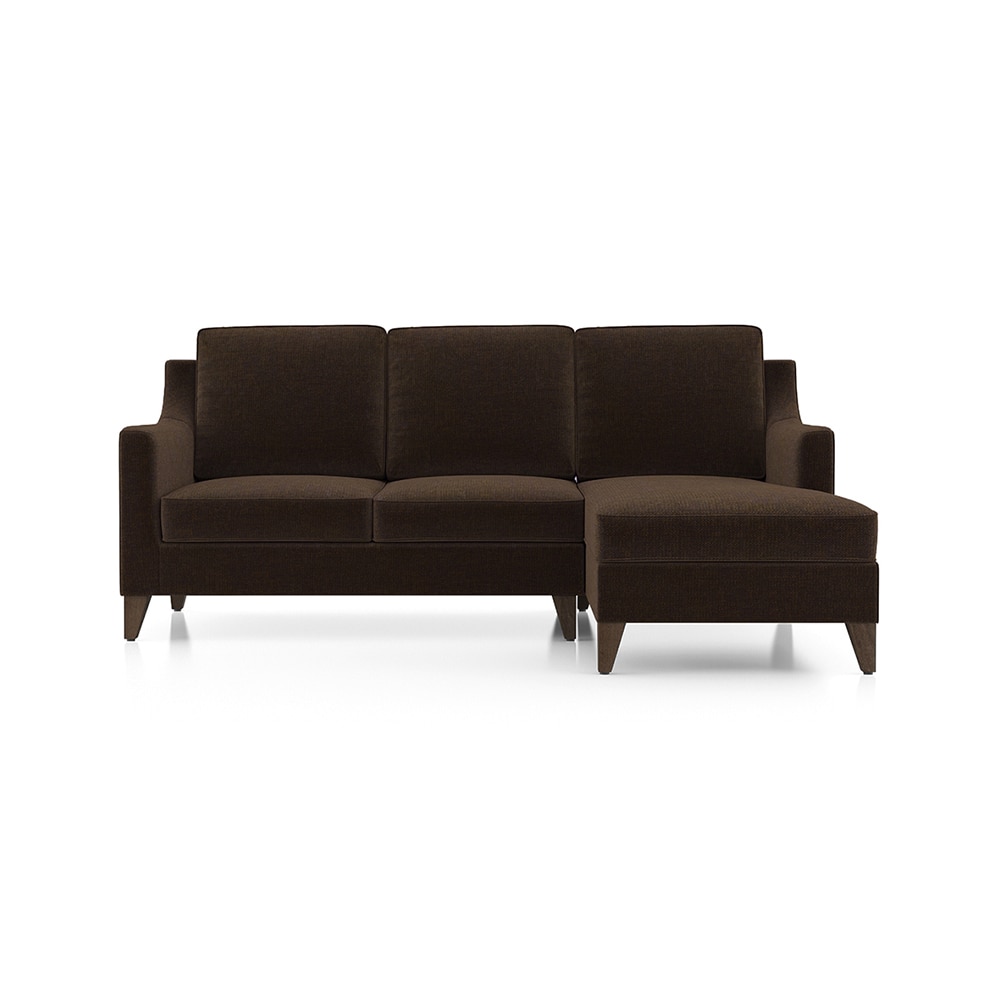 Abbey Sectional Sofa (Colour : Dark Earth, Cushion : Hard, Seater : Right Aligned 2 Seater + Right Aligned Chaise)