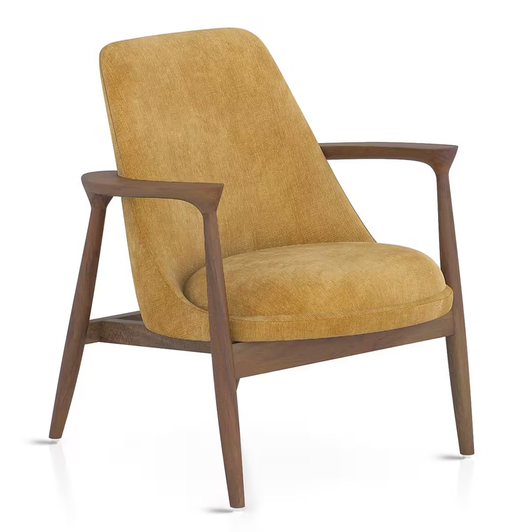 Dakota Lounge Chair In Stria Mustard