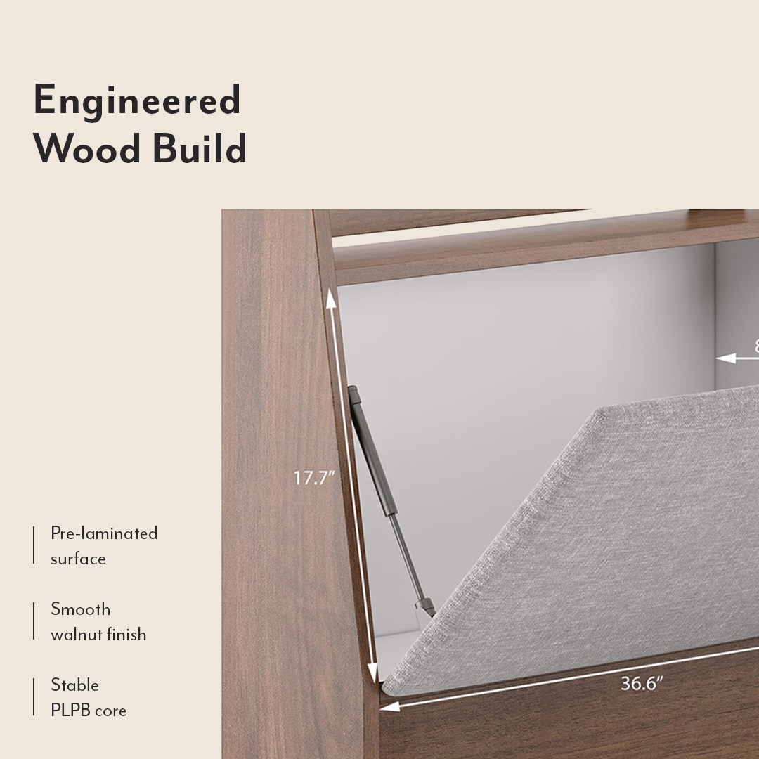 Tyra Queen Bed Box Storage In Classic Walnut Finish