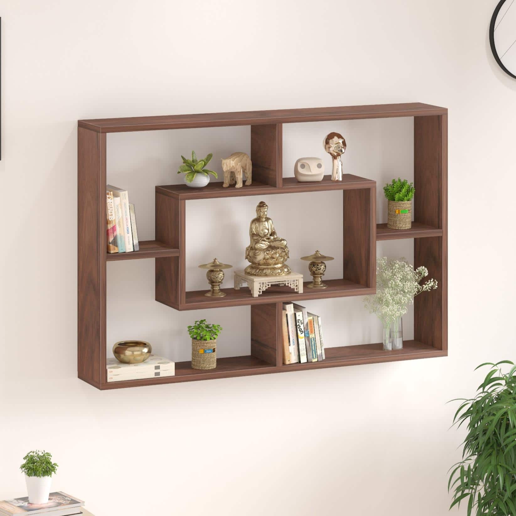 Crafte Engineered Wood Wall In Brown Maple Finish