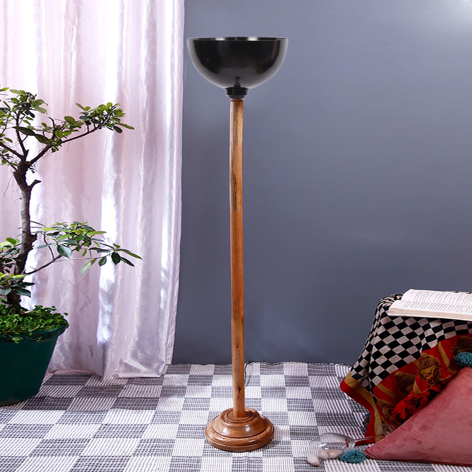 Devansh Wooden Foor Lamp