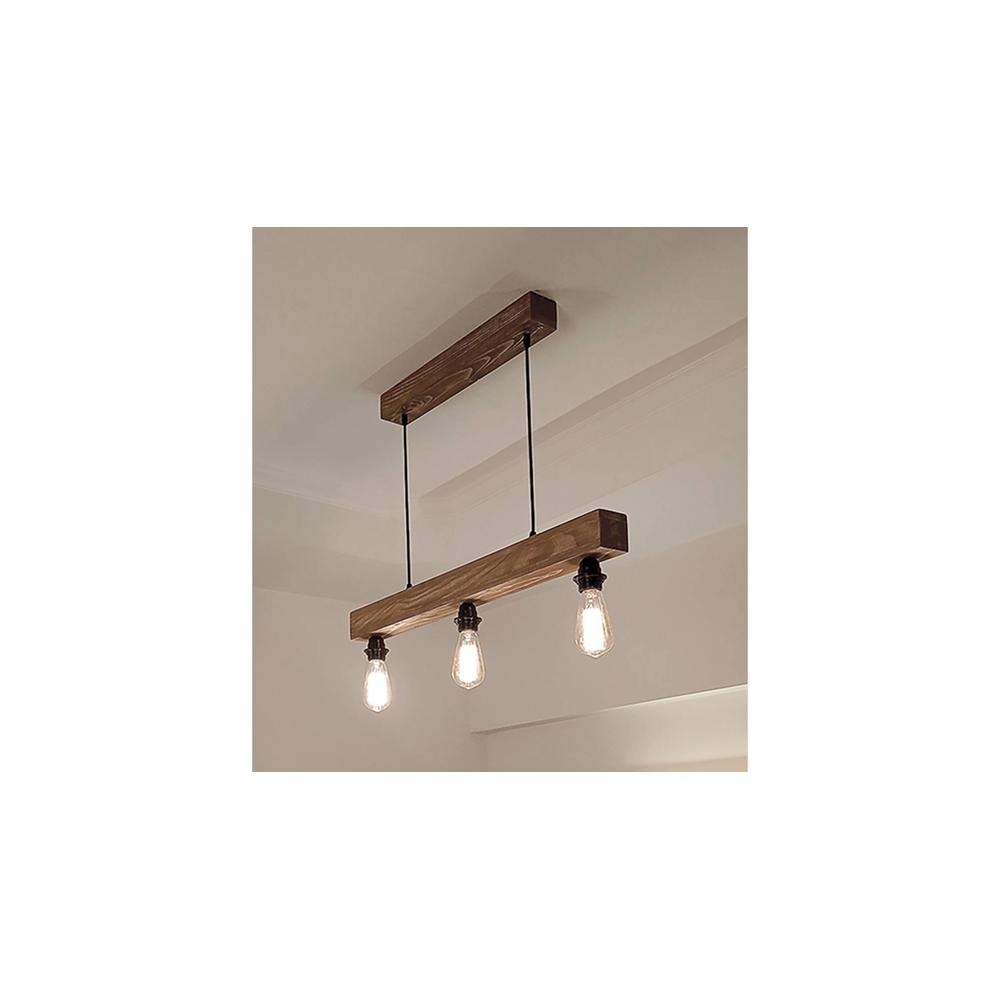 Tavern Brown Solid Wood Cluster Hanging Light