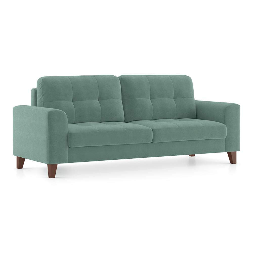 Verona Luxe 3 Seater Fabric Sofa in Dusty Turquoise Velvet Colour