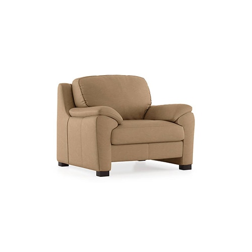 Farina 1 Seater Half Leather Sofa in Camel Colour - Urban Ladder