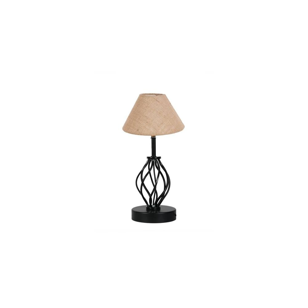 Mckenna Beige Jute Table lamp with Iron Base
