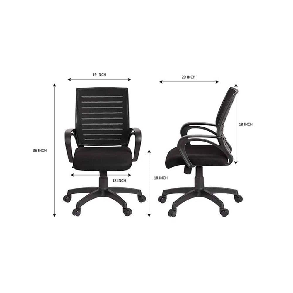 Xcelo Mesh Swivel Ergonomic Chair In Black Colour