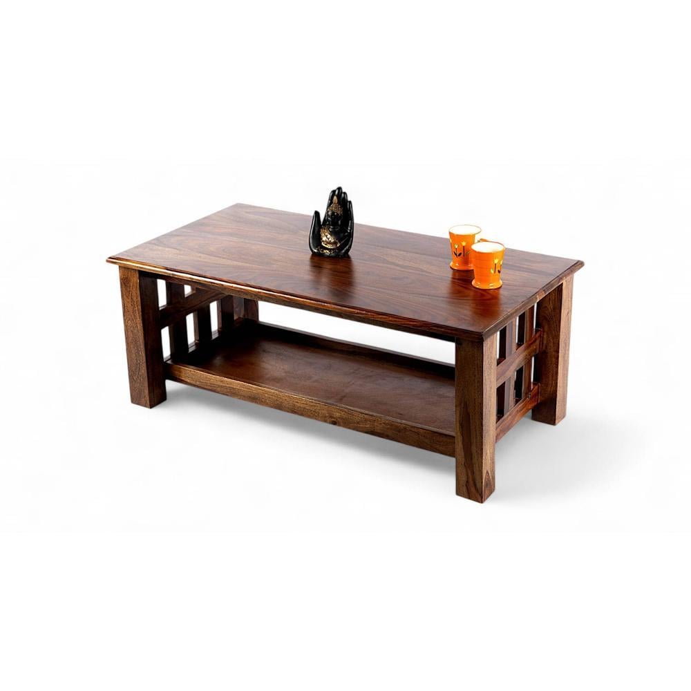 Blairs Sheesham Wood Coffee Table In Teak Finish