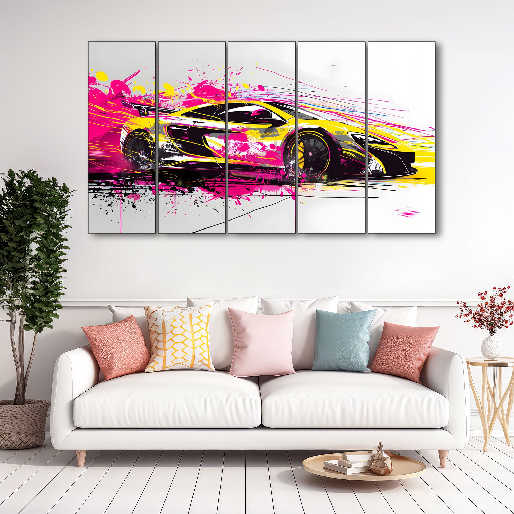 The Castle Decor Car Wall Painting Wooden Framed 27x48 Inch - The Castle Decor