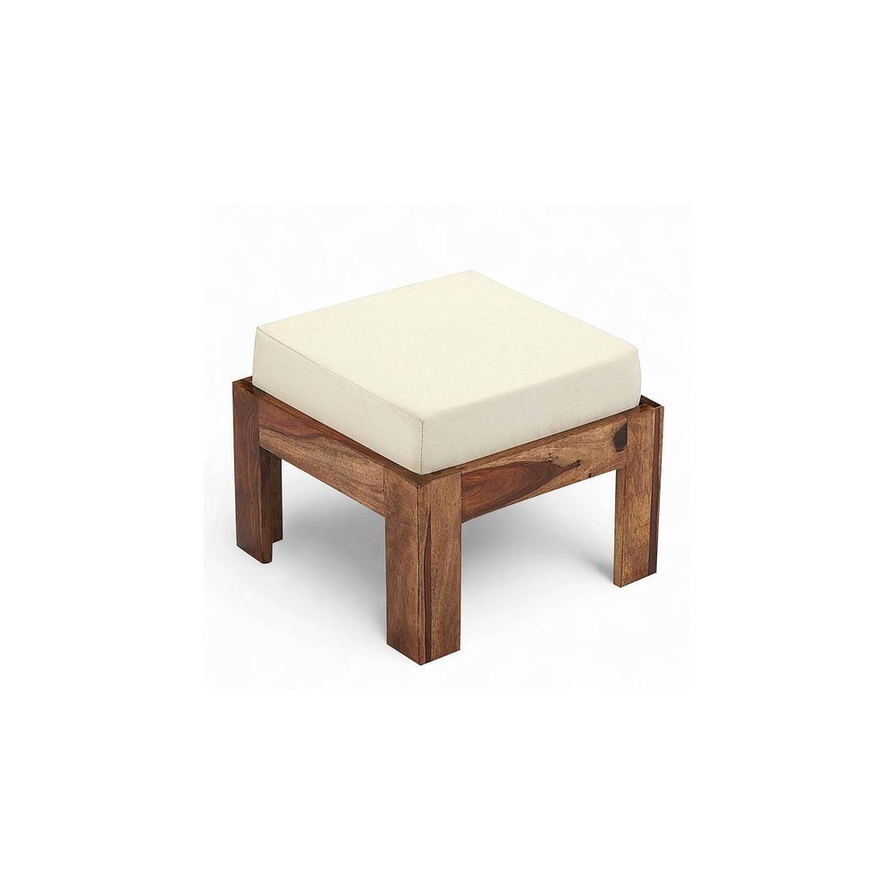 Blane Sheesham Wood Accent Coffee Table Set With 4 Stools In Natural Teak Finish