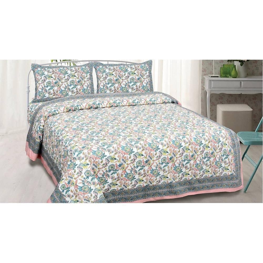Paolo Multicolor Abstract 180 TC Cotton Double Size Bedsheet with 2 Pillow Covers