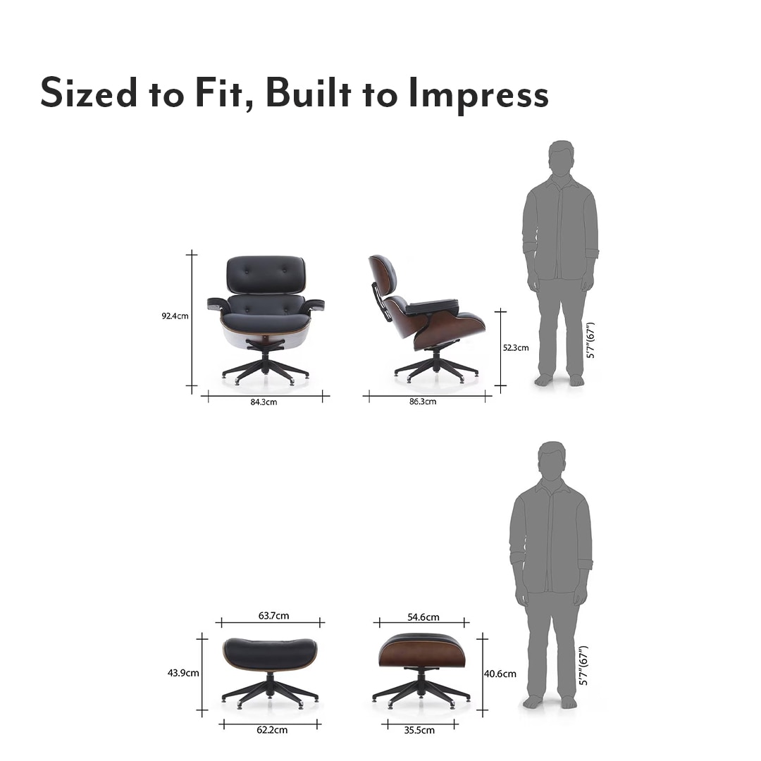 1956 Lounge Chair in Leatherette Black Colour