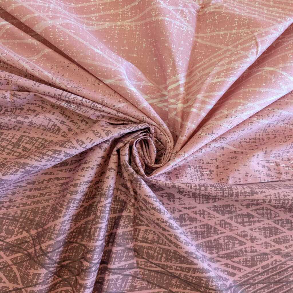 Multicolor Voilet Shade Abstract 400 TC Cotton Flat Super King Size Bedsheet With 2 Pilllow Covers