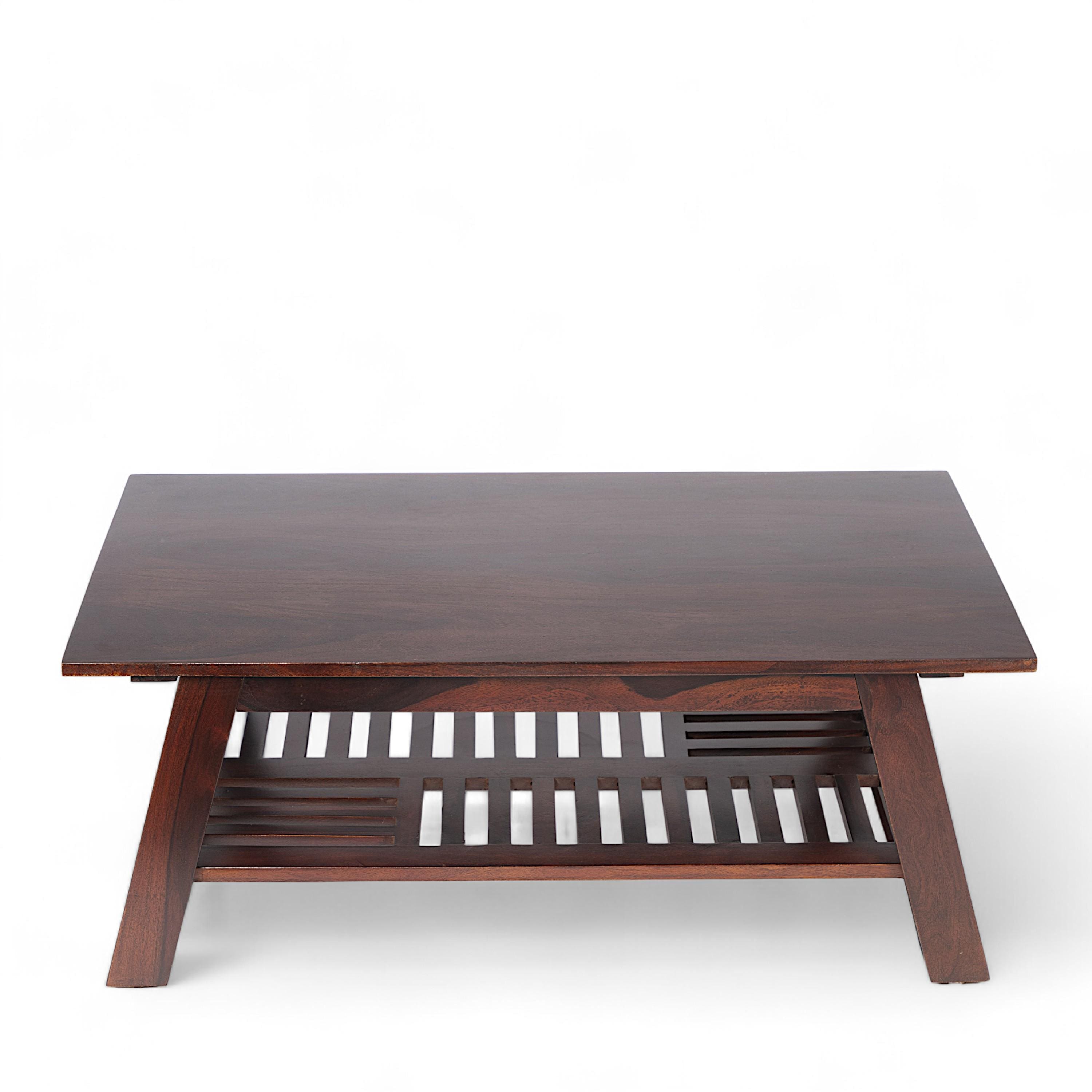Alison Sheesham Wood Coffee Table In Walnut Finish