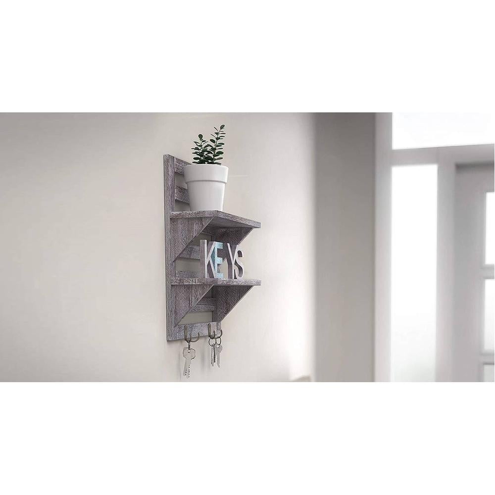WOODENMOOD Rectangular Wall Rack