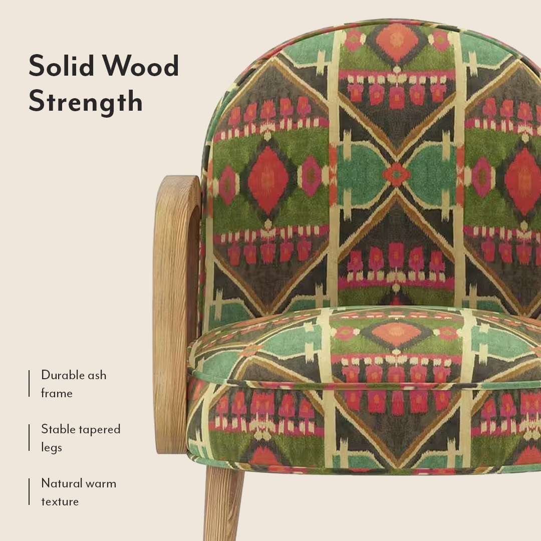 Arna Lounge Chair In Aztec Bloom Velvet