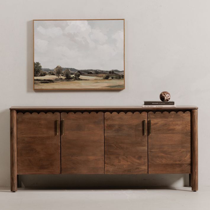 Barclay Solid wood 4-Door Sideboard In Provincial Teak Finish 68 - Woodenmood