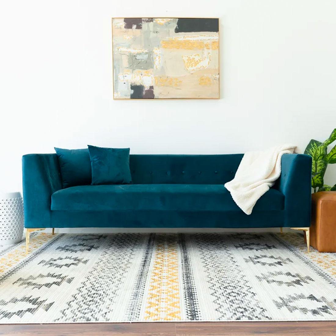 Alpha Fabric Sofa - Blue