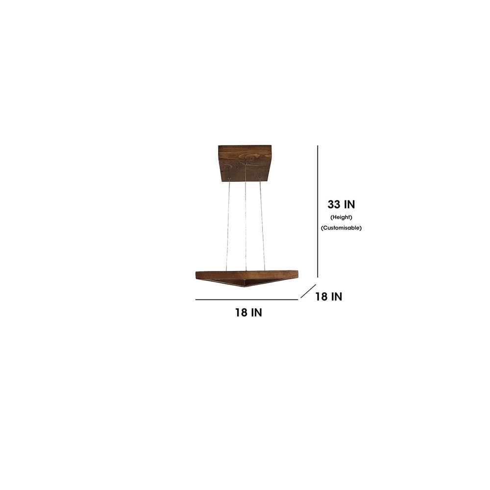 Trine Brown Solid Wood Single Hanging Light