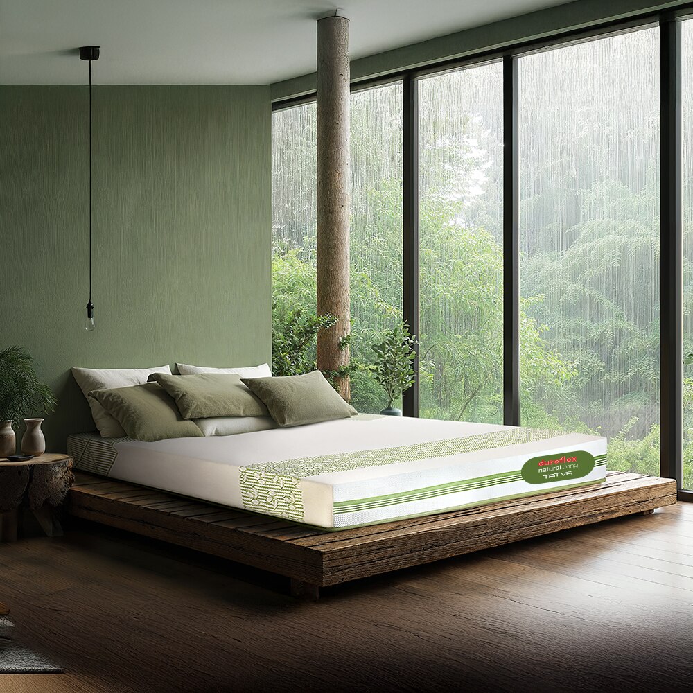 Tatva - Organic Cotton Fabric Latex Mattress (75 x 48 in, 6 Inches) - Duroflex