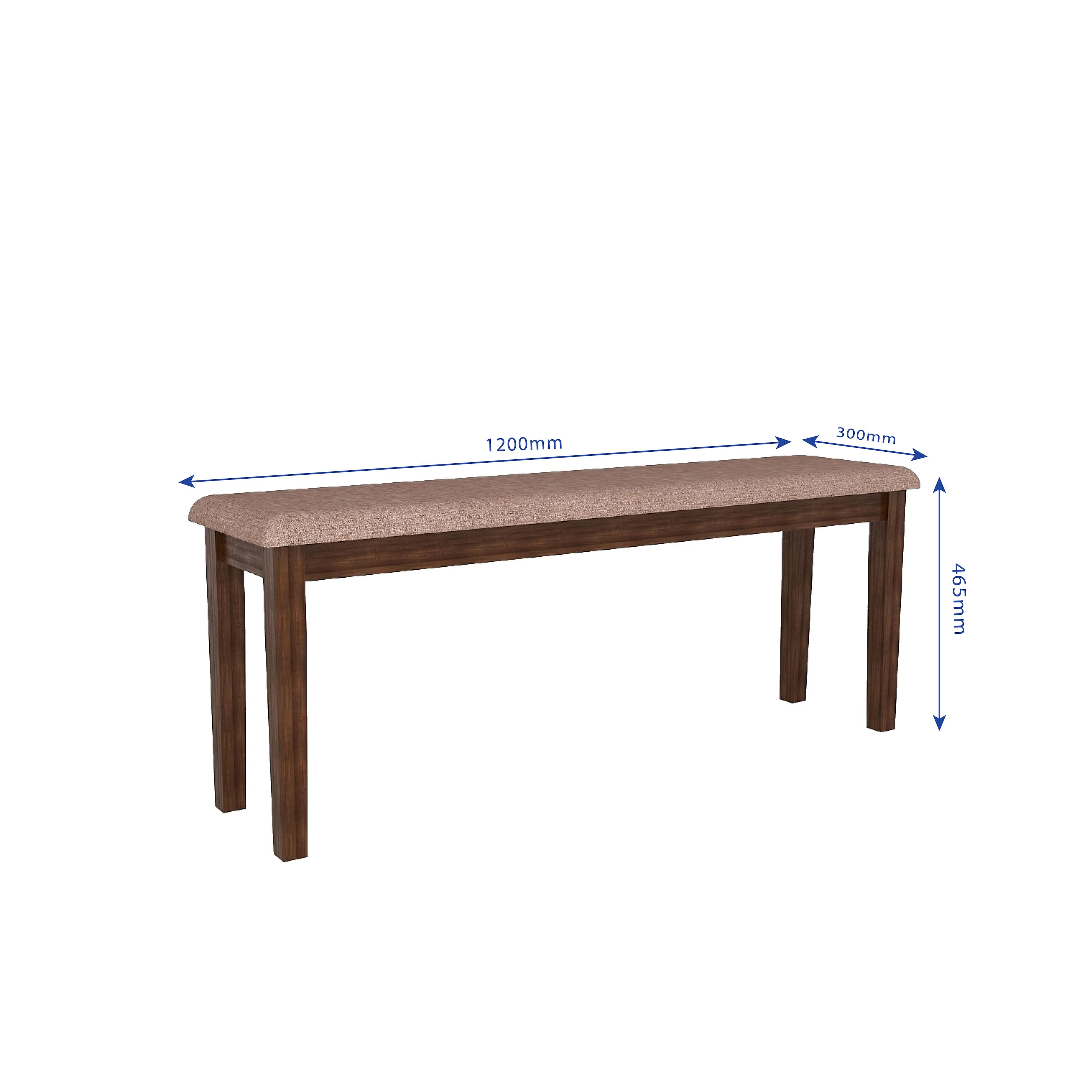 Monterey 6 Seater Dining Set with 1 Bench and 4 Chairs (Rubberwood, Dark Cappuccino Finish)