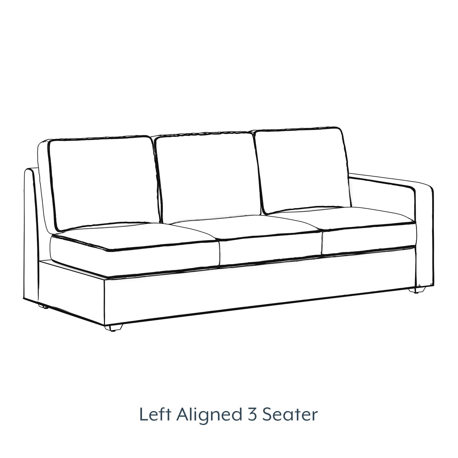Apollo High Back Left Aligned 3-Seater Fabric Sofa in Oyster Beige Colour - Urban Ladder