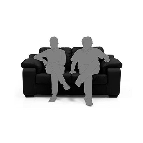 Trissino 2 Seater Leather Sofa in Licorice Colour