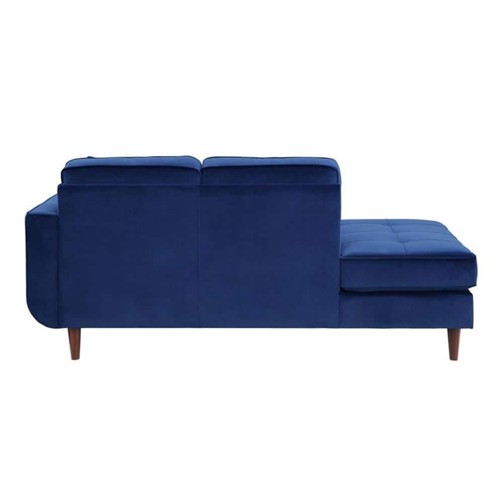 Mydril Velvet Chaise Launger in Navy Blue Colour