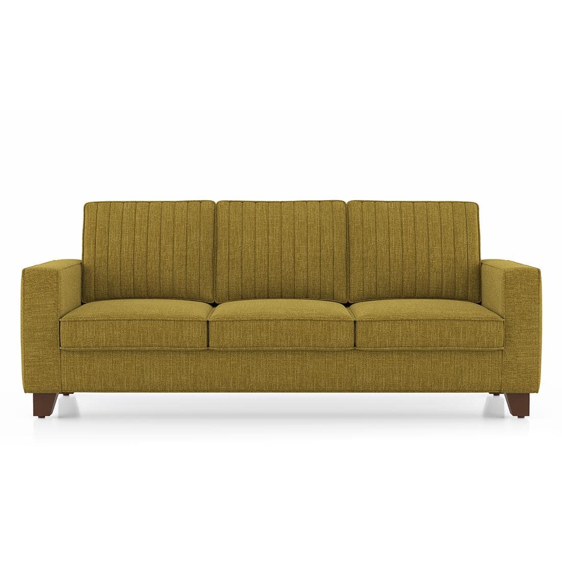 Apollo Neo 3 Seater Fabric Sofa in Olive Green Colour (Back Height : Regular, Cushion Type : Hard)