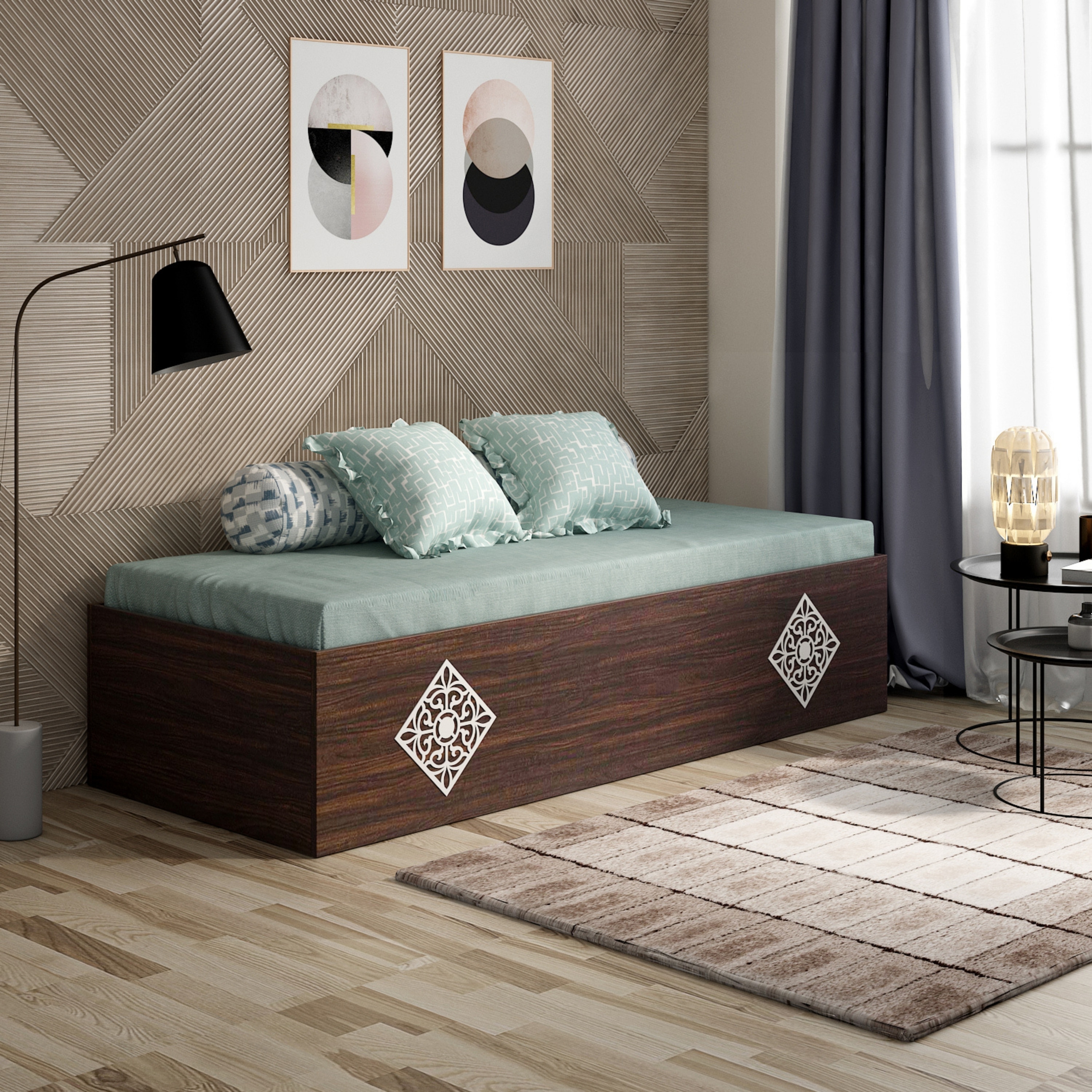Livo Day Bed in Choco Walnut Finish - A Globia Creations