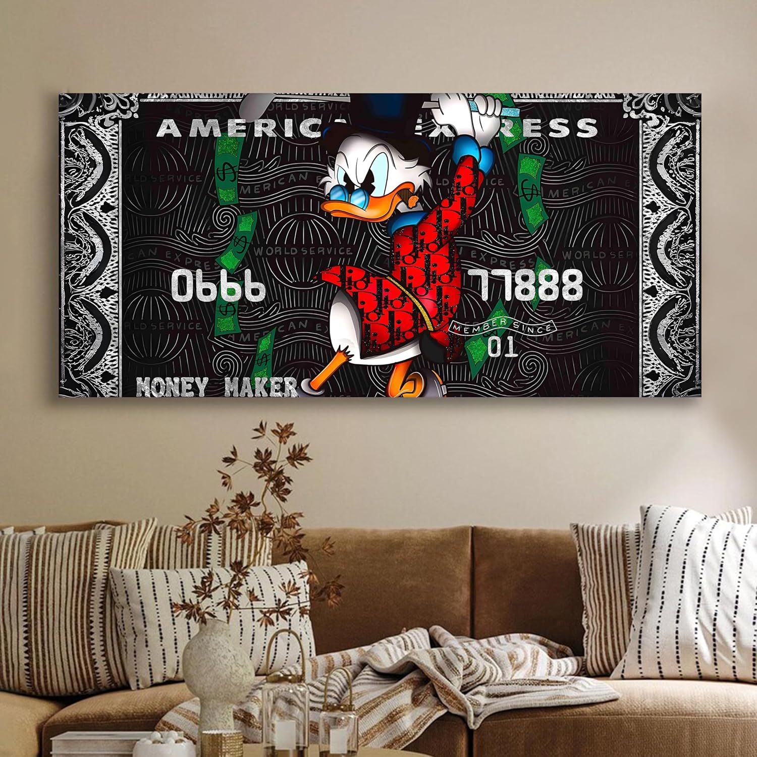 Paintingmantra Money Maker Pop Art Canvas Wall Painting Office Decor 22x46 Inch - Art Street
