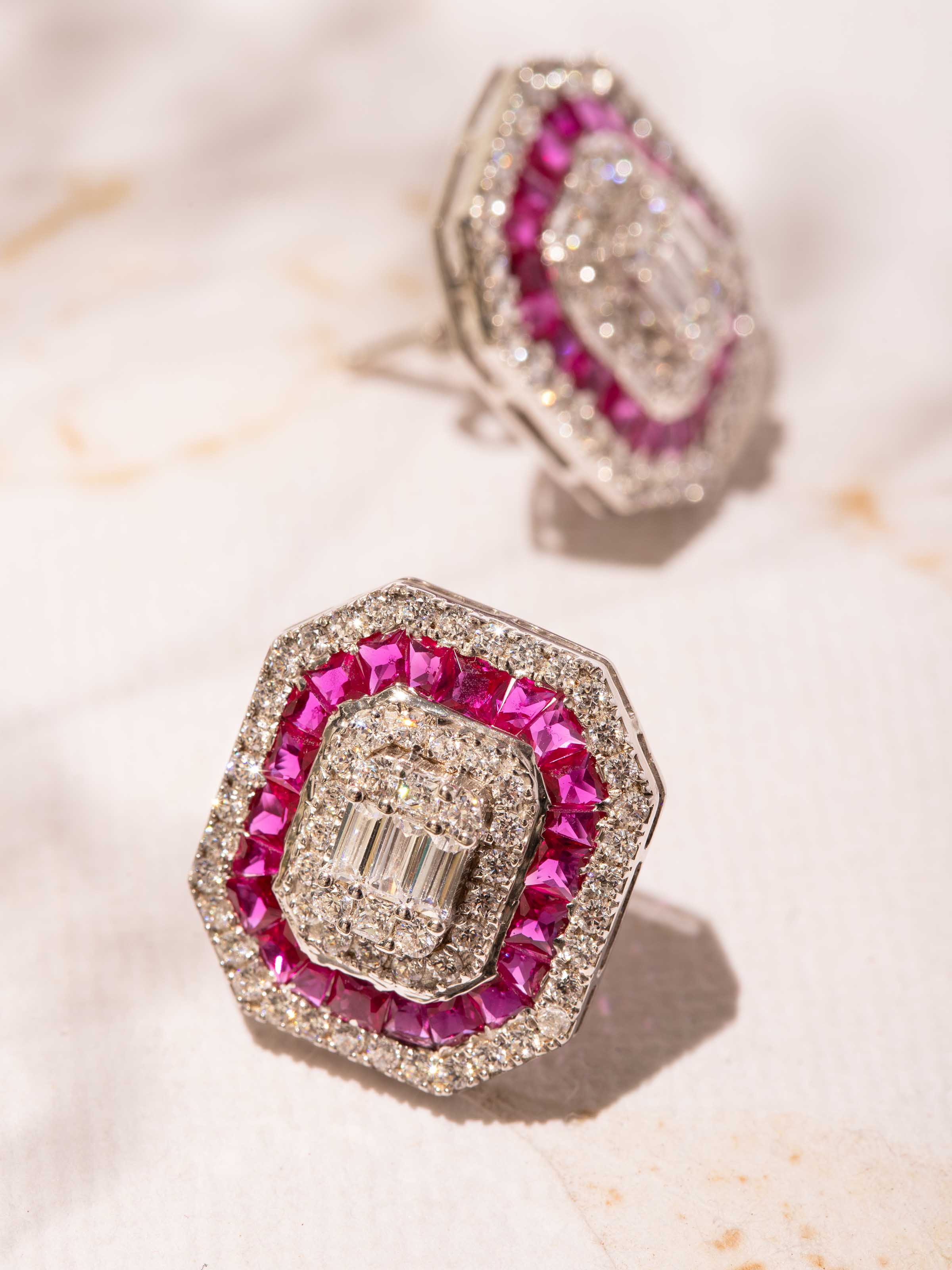 Alternate lifestyle view showing Silver Smithing studs styled with saree.