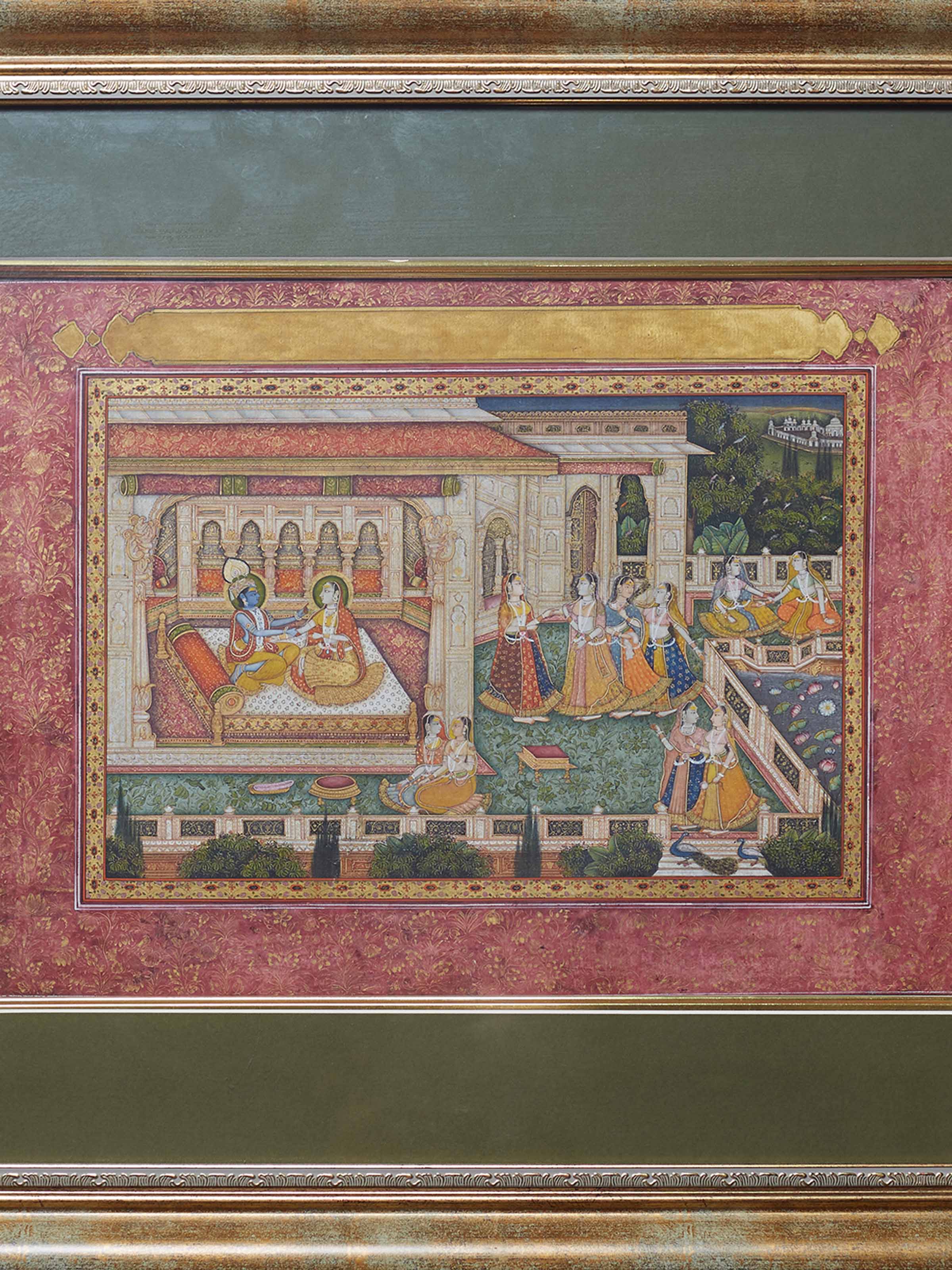 Radha Krishna Gopies Miniature Painting