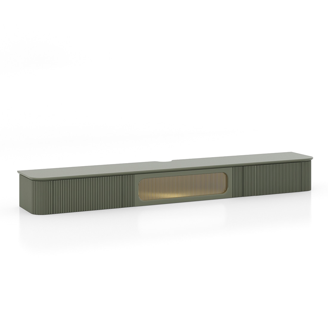 Estella Wall Mounted TV Unit Almond Green Finish