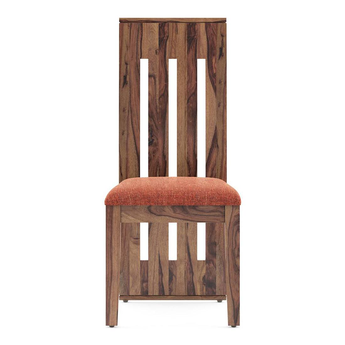 Sinai Set Of 2 Dining Chair In Teak Finish With Lava Colour
