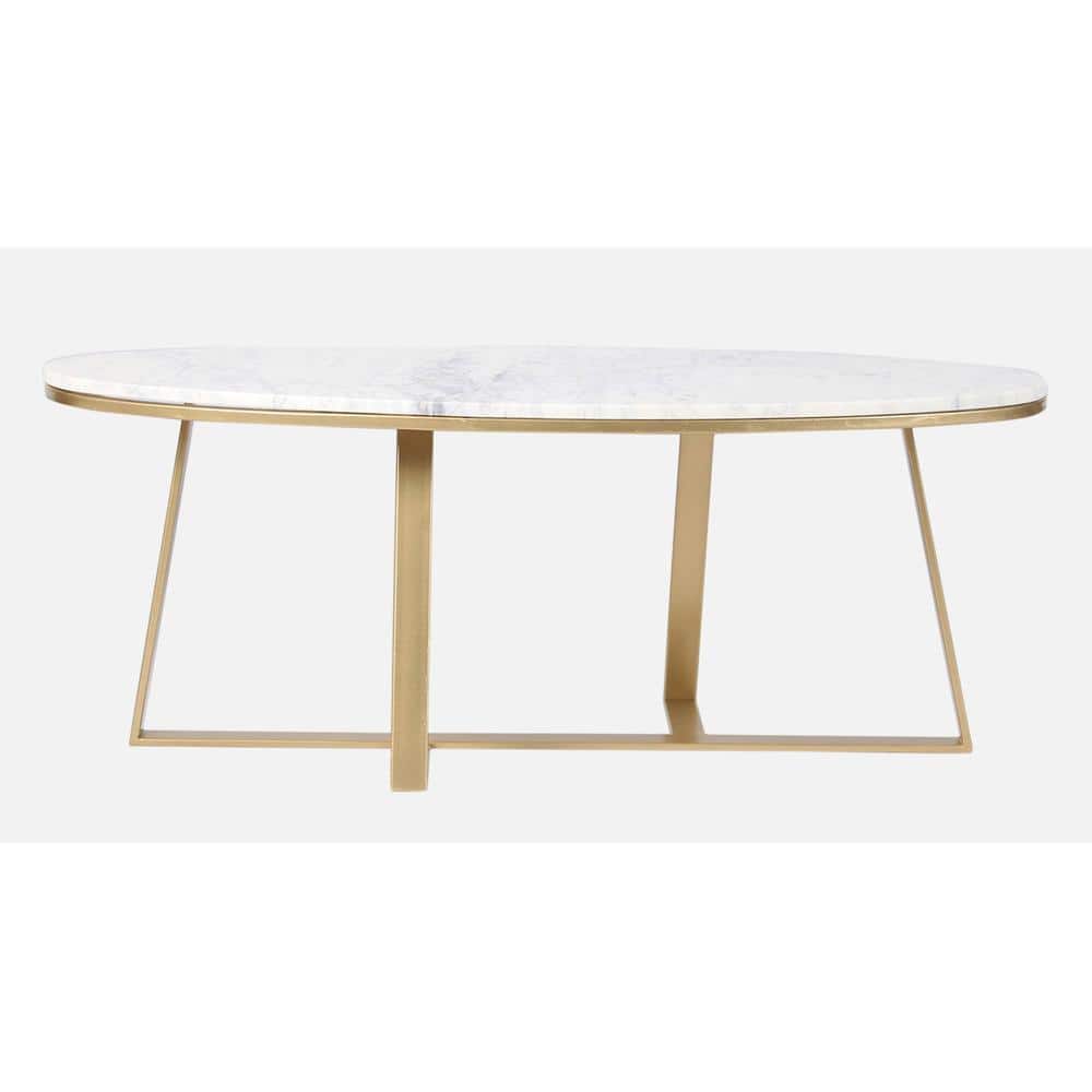 Franklin Marble Coffee Table In Gold Finish
