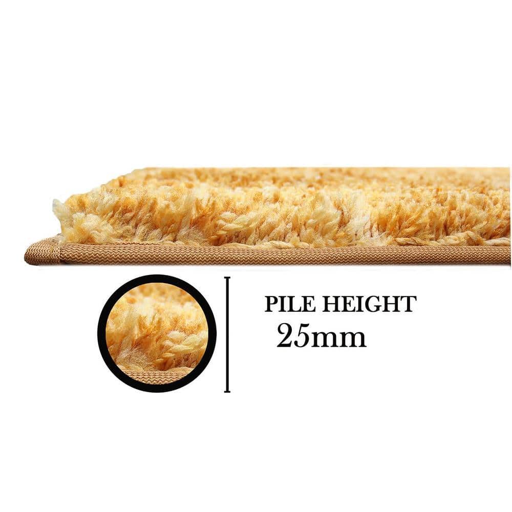 Jazmine Gold Solid Natural Fiber 24x16 inches Anti-Skid Bath Mat