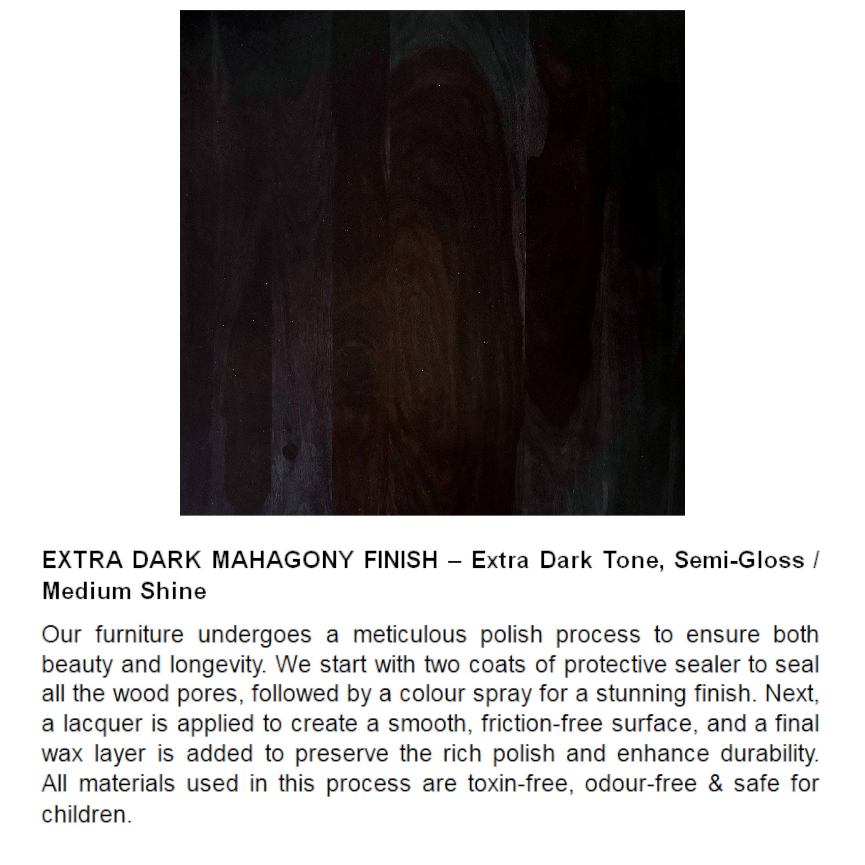 Bradford Sheesham Wood Contemporary Square Foldable Coffee Table In Extra Dark Mahagony Finish