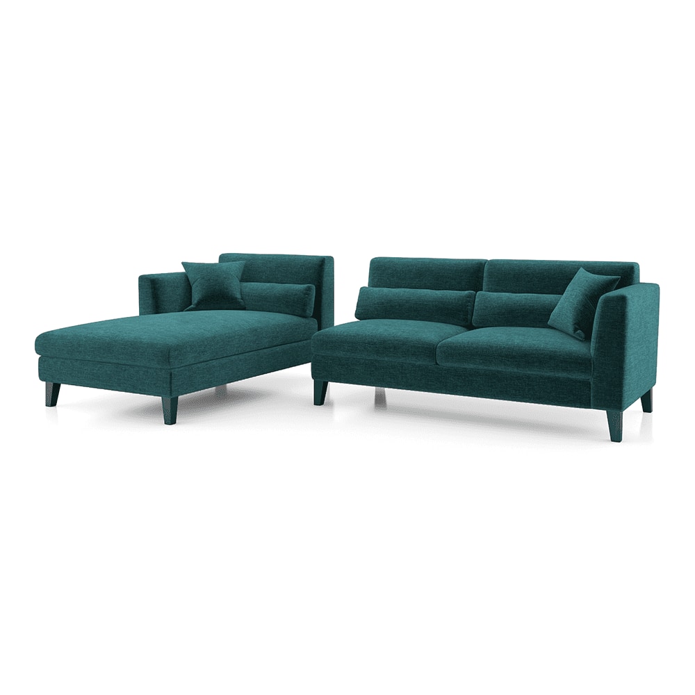 Lewis Sectional Sofa (Colour : Malibu, Cushion : Soft, Seater : Left Aligned 3 Seater + Left Aligned Chaise)