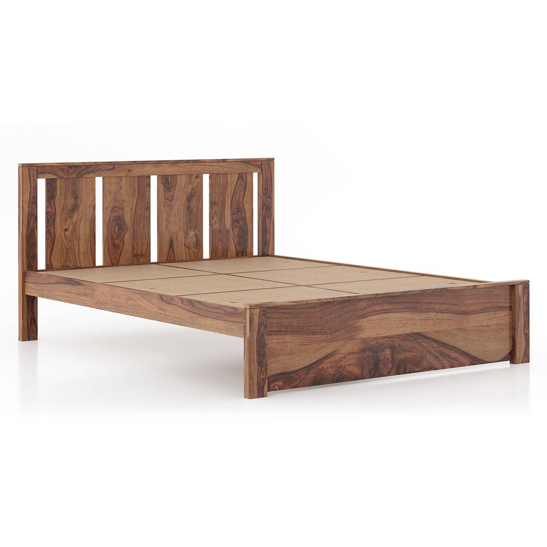 Durban Solid Wood King Size Non Storage Bed In Teak Finish