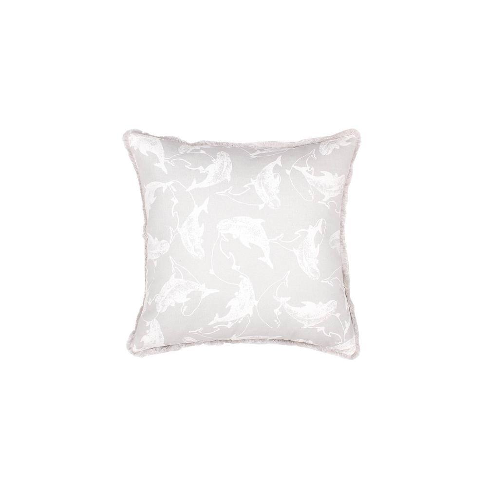 Irrawaddy Front & Back 100% Cotton 1 Cushion Cover-Grey