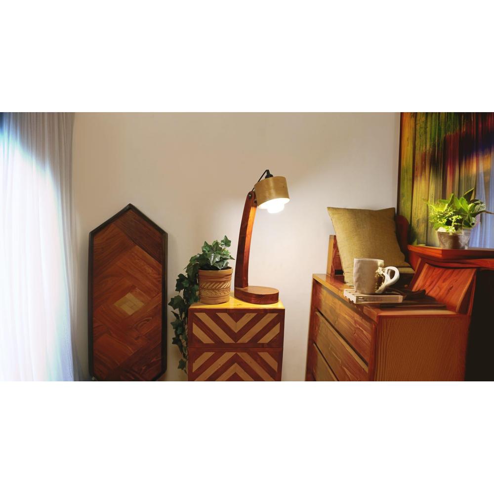 Alice Brown Wooden Table Lamp