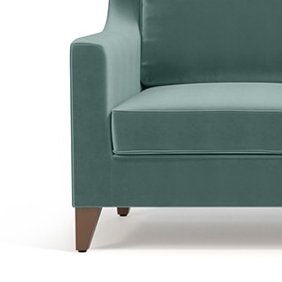 Abbey Sofa Set (Colour : Dusty Turquoise Velvet, Cushion : Hard, Seater : 3+1+1)
