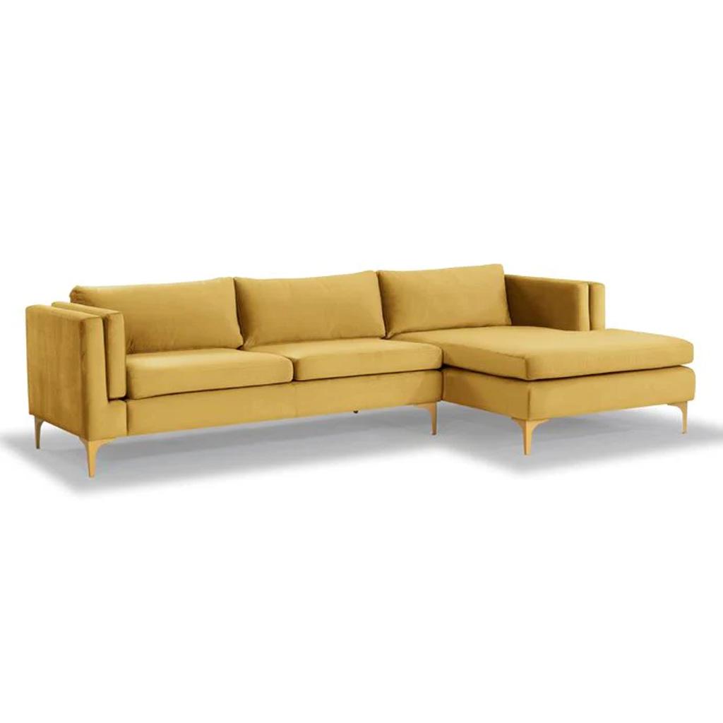 Brezza Sectional Fabric Sofa - Yellow