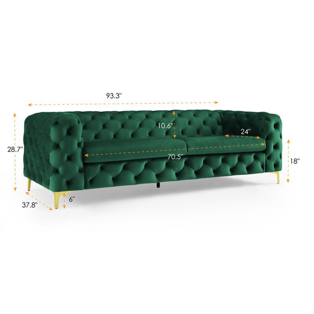 Cherish Fabric Sofa - Green